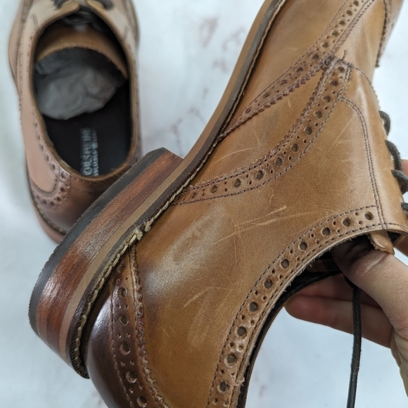 Florsheim Castellano Men 8 D Wing Ox Oxford Shoes Saddle Brown Tan Lace Up 14137
